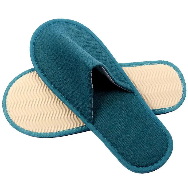 1Pair Indoor Simple Soft Slippers Portable Women Men Disposable Slippers Hotel Travel Spa Slides For Bedroom Flip Flop Non-slip
