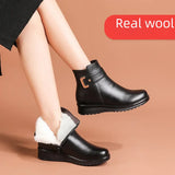 Warm Cotton Winter Shoes Fleece-lined Anti-slip Autumn/winter Flat Mom Shoes Ideal For Elderly Middle-aged Women
