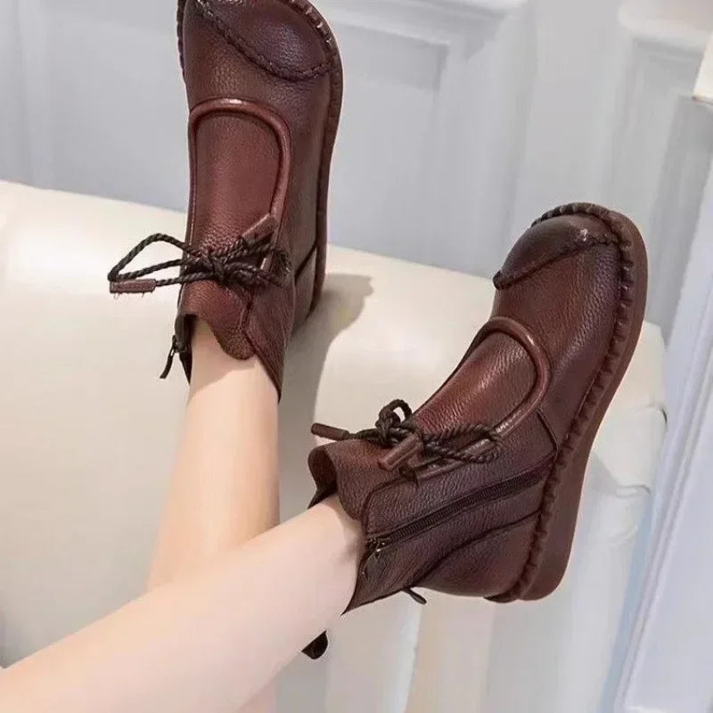 Shoes for Women 2023 Fashion -tied Women's Boots Daily Boots Women Hot Sale Round Toe Comfortable Flat Shoes Ankle Boots