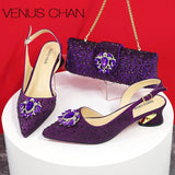 Blue Color Italian Design Party Shoes With Matching Clutch Bag Hot African Wedding With Women Heel Shoes And Bag Set Party