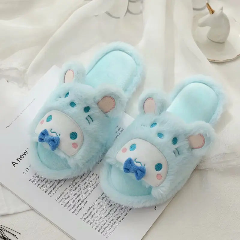 Girl Peep Toe Slippers Indoor Home Shoes Flat Non-slip Female Slipper Women Japanese Anime Purple Kuromied Shoes Gifts Girl Pink