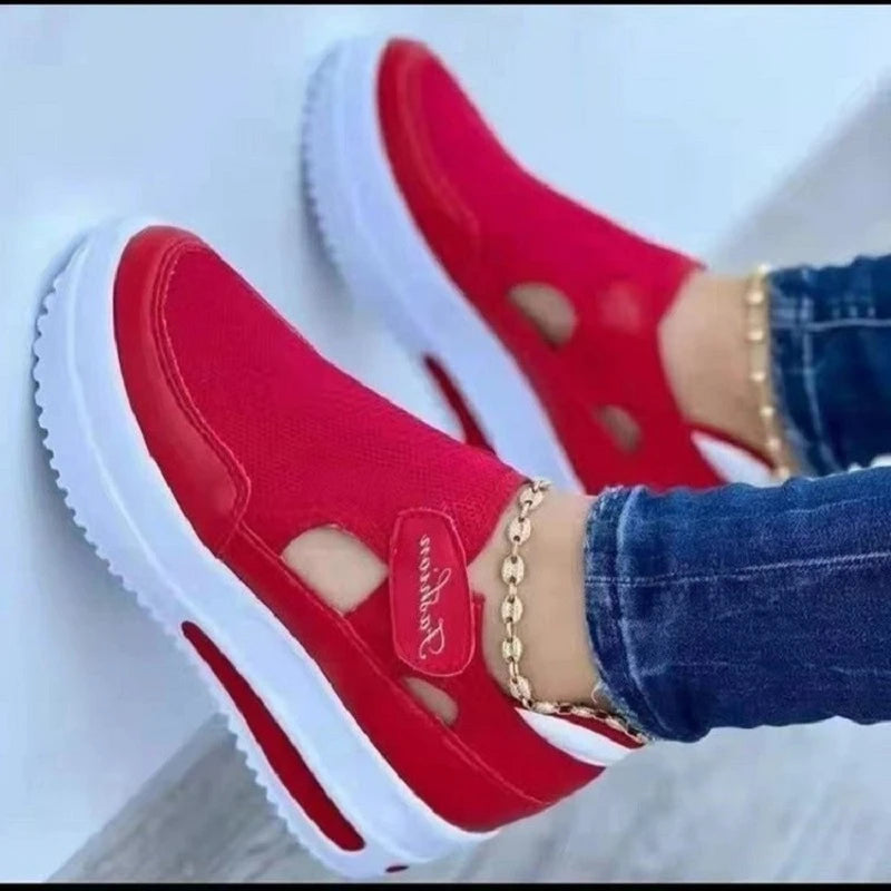 Summer New Women Mesh Breathable Thick Bottom Casual Sport Shoes Plus Size 43 Non Slip Sandals Woman Vulcanize Shoes Sneakers