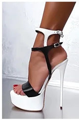 Eilyken Big Size 46 Summer Platform 17CM High Heels Women Sandals Sexy Style Open Toe Buckle Strap Red Wedding Nightclub Shoes