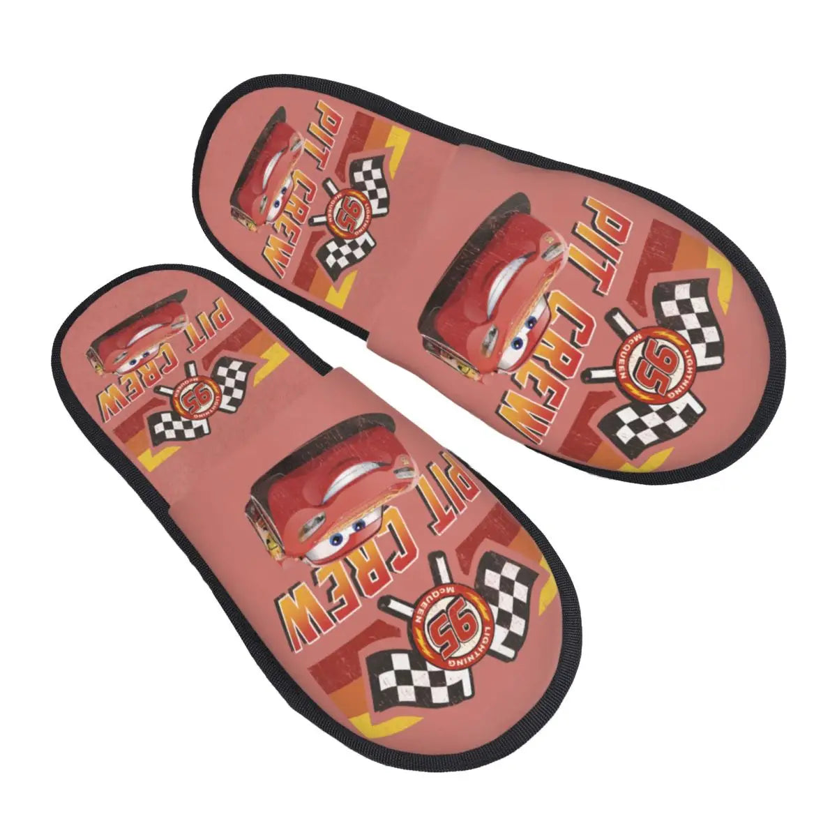 Custom Lightning McQueen Sport Cars Soft Scuff With Memory Foam Slippers Women Spa House Shoes