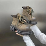 Med Heel Boots Women's Rubber Shoes Rain Flock PU Sewing Hoof Women's Rubber Boots Rain Med PU Flock Sewing Hoof