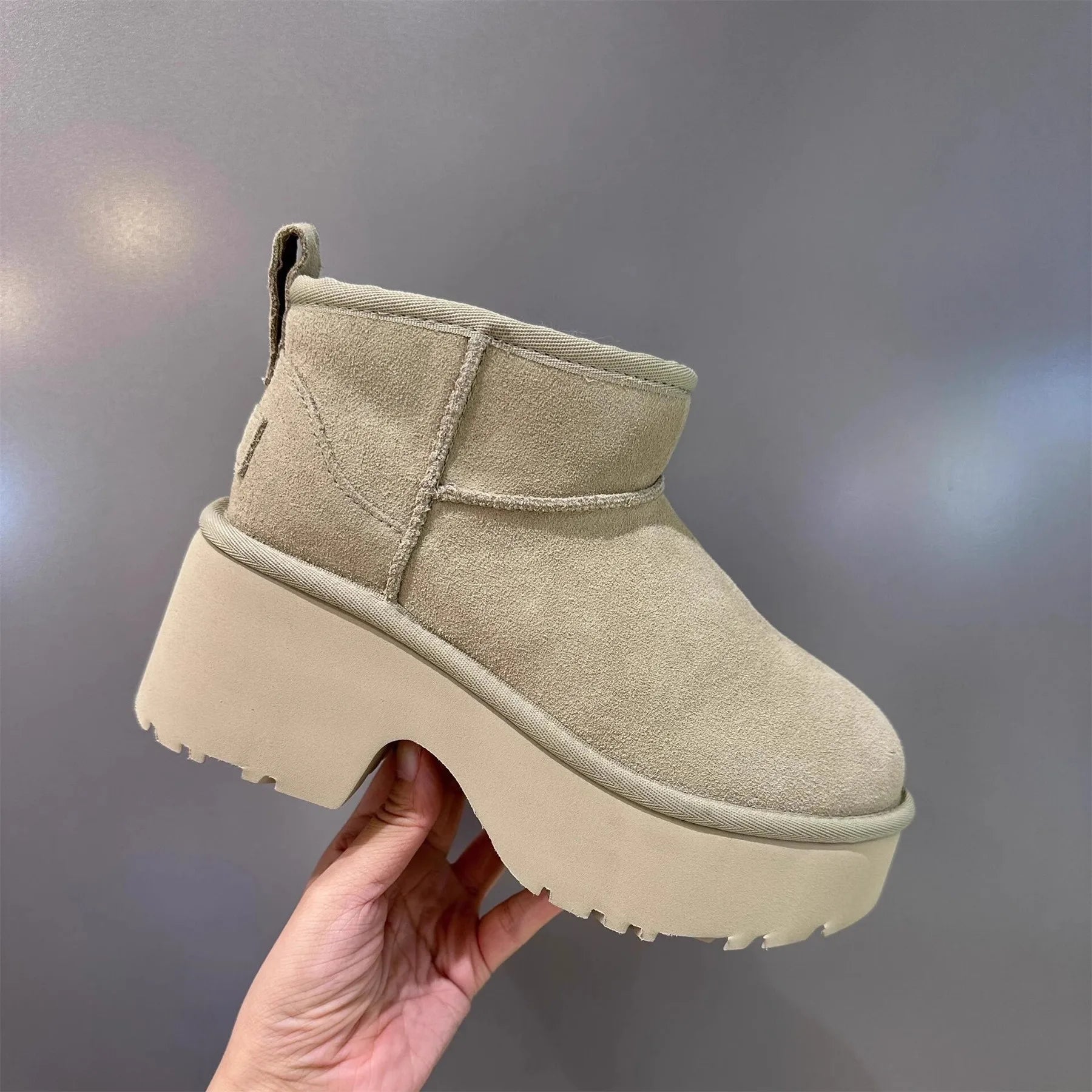 2024 Snowy boots for women in winter new brand plus thick solid bundled plus half Casual cotton shoes snow boots