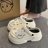 Fashion Beach Garden Shoes DIY Women's Hole Shoes 8cm Sandal Slippers Cartoon Accessories Hole Slippers Shoes for Students Girls