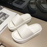 6cm New Thick Sole EVA Slippers for Women Fashion Home Platform Slippers for Summer Outwear Non Slip Elevated Slippers for Women