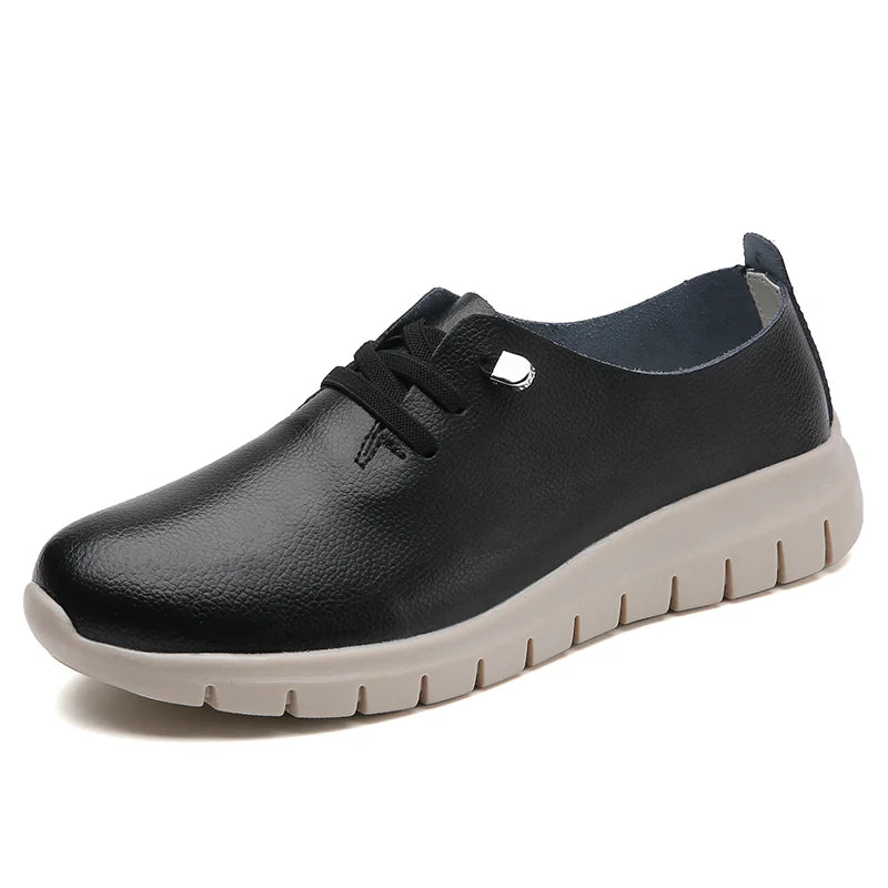 Chaussures Oxford tendance pour femmes, baskets plates décontractées en cuir, chaussures de créateur de luxe, mocassins plats légers pour femmes
