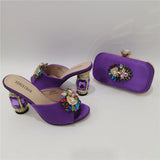 Classic Green Color Pointed Wine Glass Heel Design Ladies Shoes Dual-Use Ladies Bags Wedding Party Shoes Bag