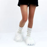 Luxury Fur Slippers Women's Round Toe Fur Slippers Women's Shoes Women's Thick Sole Half Slippers