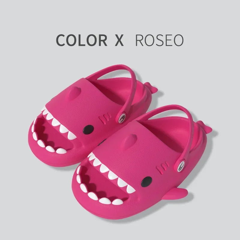 Women‘s Shark Band Slippers Summer Adults Men Indoor Bathroom Slides Couple Beach Flip Flops Anti-skid Thick Flat Shoes