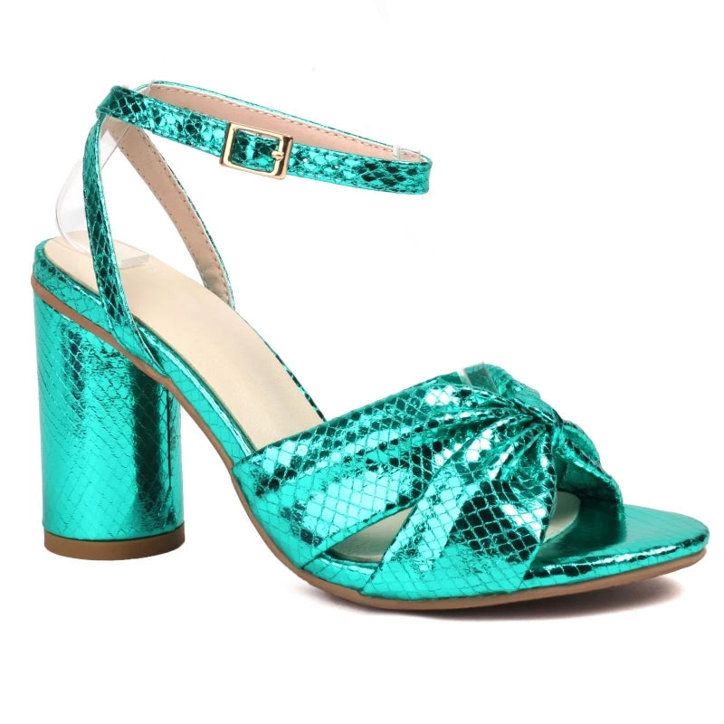 Luxury Women's Sandals Summer Shoes 2024 Ankle Straps Gold Silver High Heels Flip Flops Female Party Dance Shoes Large Size 50