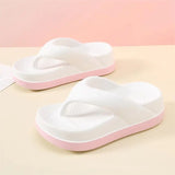 Women Fashion Flip Flops Thick Sole Wedge Heels Sandals Girls Outdoor Slides Non-Slip Homes Slippers