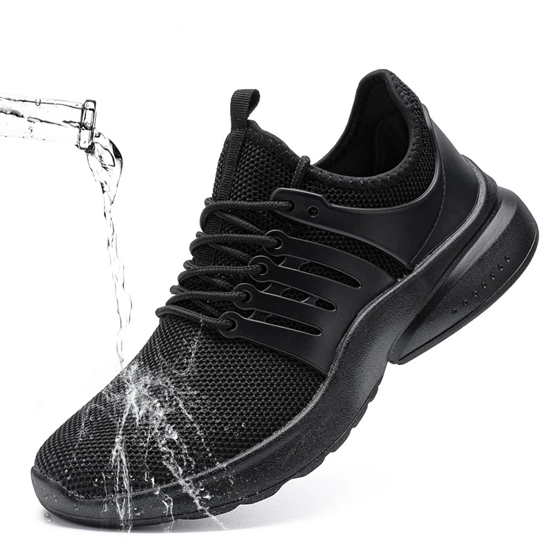 LARNMERN Women's Steel Toe Sports Shoes, Lightweight Safety Shoes, Anti Slip Work Shoes, Breathable Shoes