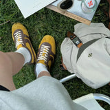 Forrest Gump Shoes Women 2025 four-season genuine leather women's sneakers flat casual retro German training shoes