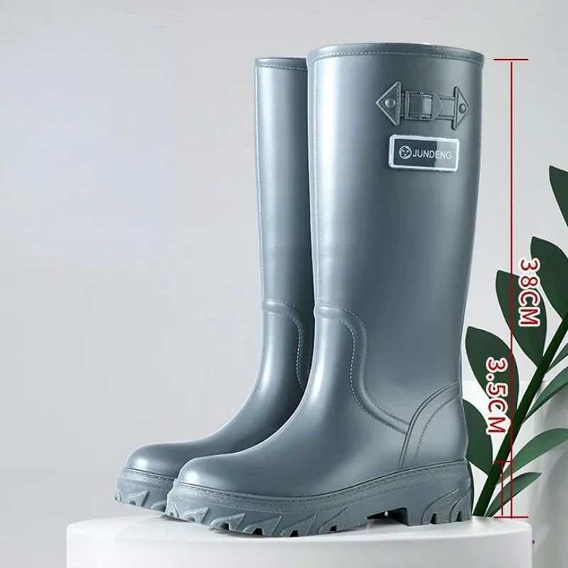 High Water Boots Woman Rain Rubber Shoes Waterproof Galoshes Garden Work Safety Rainboots Female Footwear Botas Lluvia Femenina