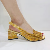 Fashionable Luxury Sandals Top Italian Designers 2023 Party Bright Diamond Uppers Summer Women's Shoes With High-heeled Nigeria