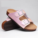 Bebealy Women's Summer Slippers Women Clogs Slippers Fashion Versatile Flat Sandals Outdoor Cork Non-slip Sandals With Buckle