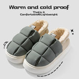 Baumwollpantoffeln für Damen im Herbst und Winter, mit zusätzlichem Samt für Wärme im Haus, dicker Bodenbeutel für Herren
