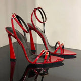 2023 New Womens High Heel Sandals Summer Transparent Heels Luxury Rhinestone Strap Slingbacks Female Sexy Wedding Sandal