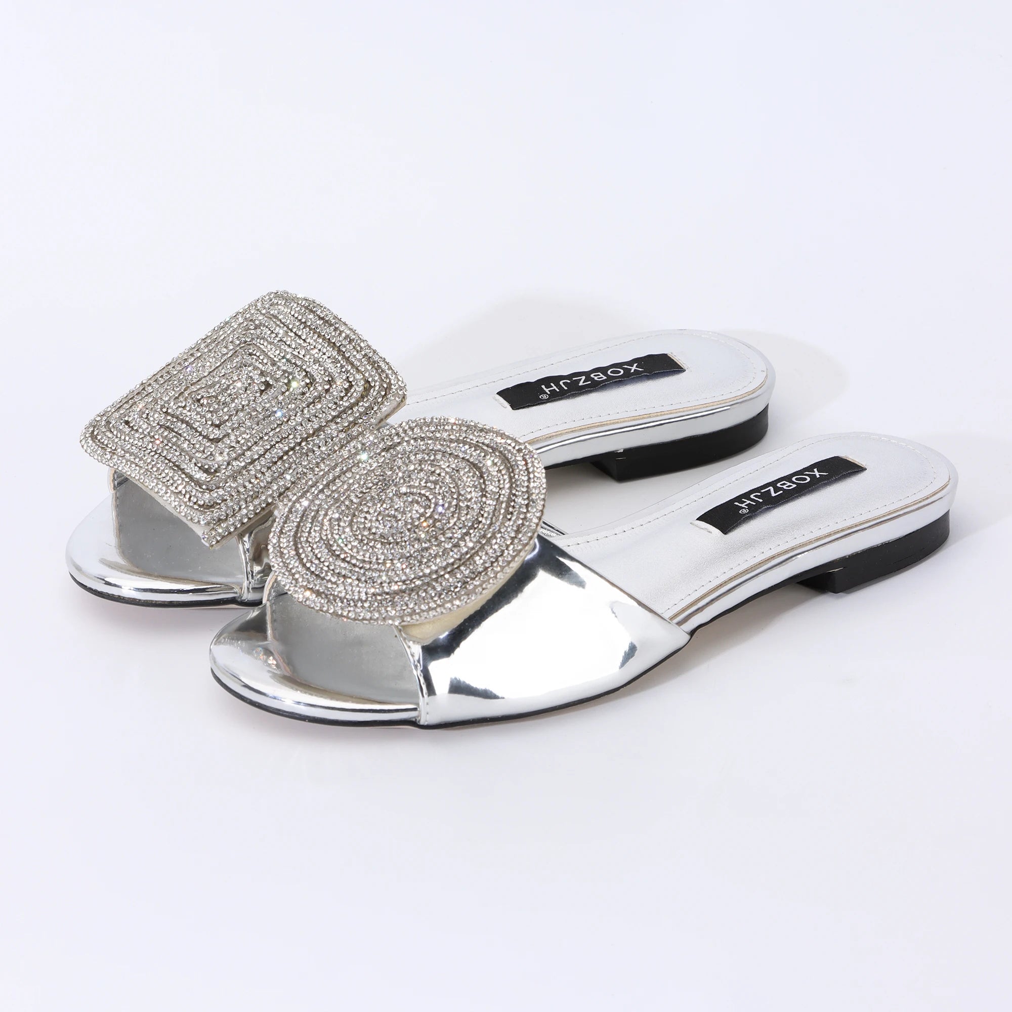 Designer Women Gold Flat Sandals Slides Mule Shoe Luxury Brand 2022 Shoes Woman Ladies Summer Flip Flops Slippers Fashion