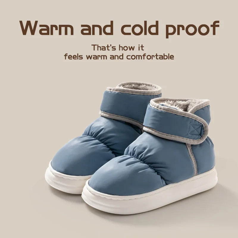 Snow boots for women, new winter outerwear cotton shoes for men, winter plush anti slip waterproof cotton boots