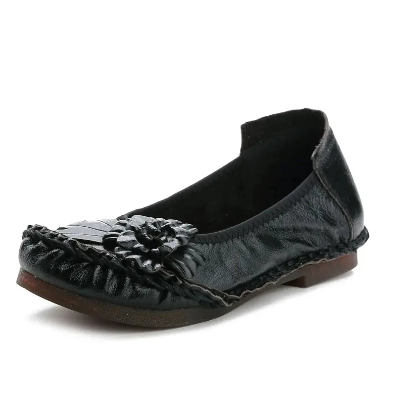 Women Genuine Leather Shoes Female Brand High Quality Comfort Flats Mom Casual Summer Shoes 2023 Fashion Oxford Flats