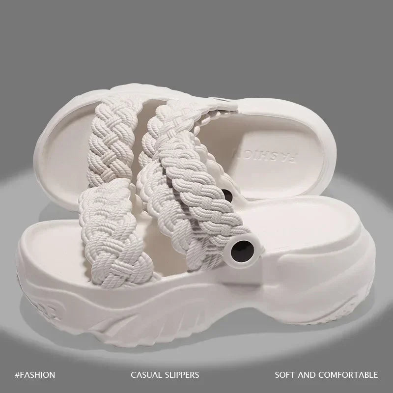 Summer Women's Slippers Indoor Thick Bottom Casual Sandals Outdoor Solid Color Fashion High Quality Ladies Slides Shoes