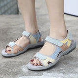 Outdoor Beach Female Garden Shoes Women'S Summer Fashion Open Toe Color Blocking Adjustable Elastic Zapatos Mujer 2024 Tendencia