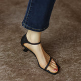 Women's Sandals 2022 Sexy Square Head Strap High Heels Basic Shoes Casual Party Pumps Female Fashion Summer