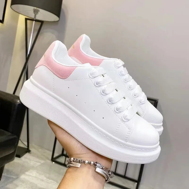 2023 Women Causal Shoes Pring Brand Spring Designer Wedges White Sneakers Platform Tenis Feminino Trainers Female Walking