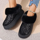 Winter Women Short Plush Warm Snow Boots Casual Shoes New 2024 Suede Fur Chelsea Ankle Boots Flats Platform Ladies Shoes
