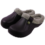 Shevalues New Fur Lined Clogs Women Waterproof Garden Shoes Winter Fluffy Plush House Slippers Couple Non-slip Fuzzy Slippers
