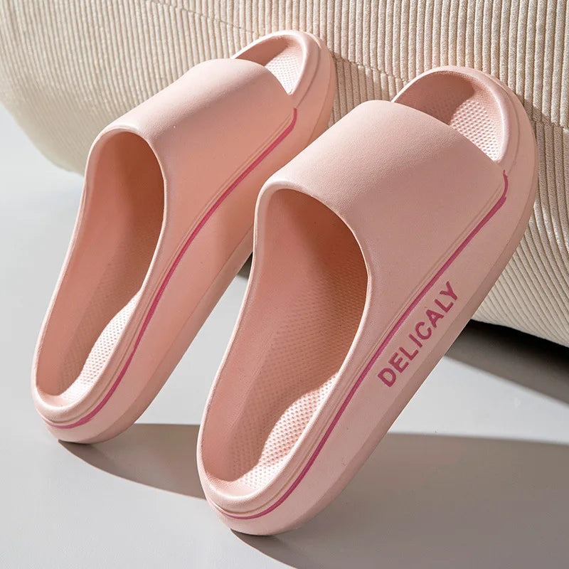 Super Soft Sole Thick Platform Bathroom Home Slippers Women EVA Indoor Slides Men Sandals Summer Non-slip Flip Flops Unisex