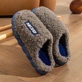 New Fashion Winter Couple Indoor Non-slip Mule Women Men Flip Flops Warm Fluffy Slippers Ladies' Home Slides Casual Cotton Shoes