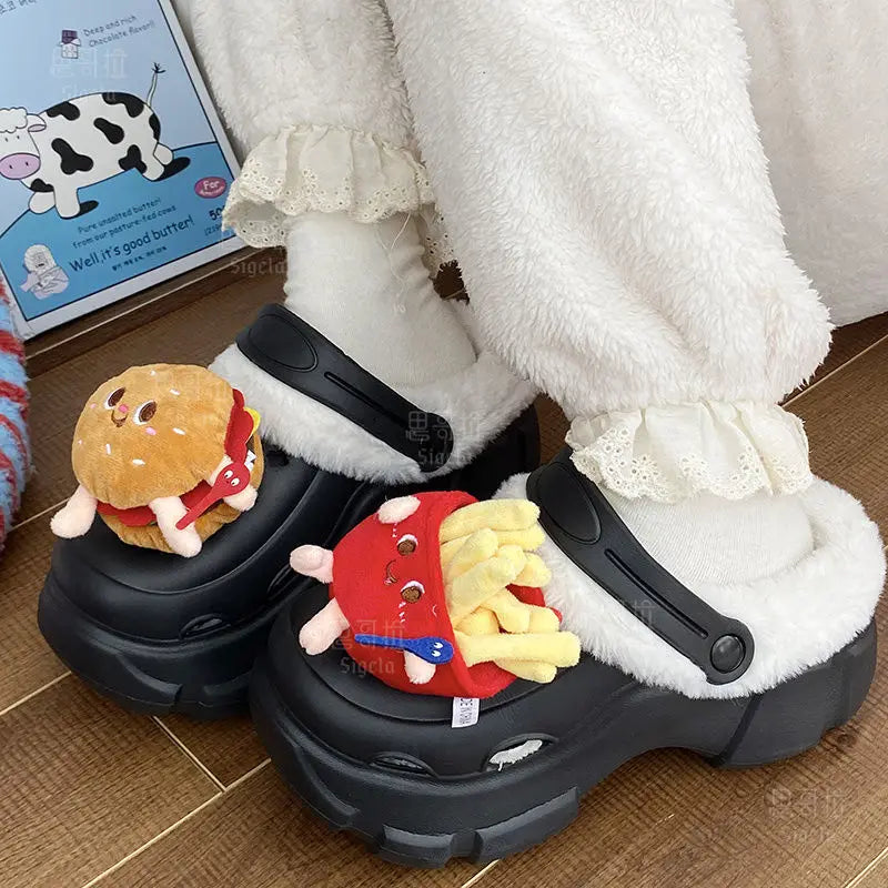 Winter Summer Clogs Outdoor Waterproof Platform Women Slipper Beach Slides Beard Black Designer Sandals with Charms Graden Shoes