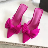 Sexy Butterfly Women's Shoes Bowknot Pumps Bow Pointed Toe High Heel Elegant Sandals Shallow Mouth Stiletto 2023 Ankle Stape