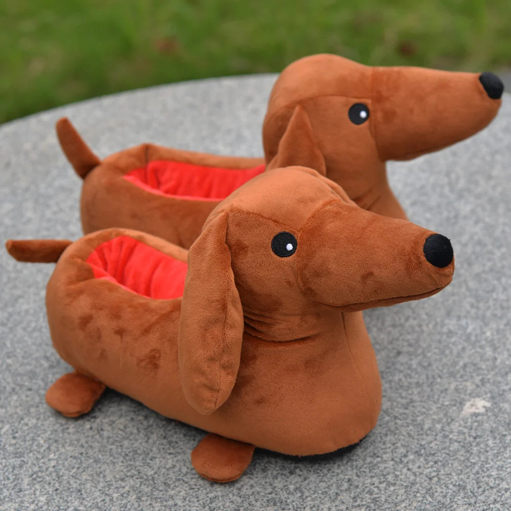Highland Cow 2024 Hot Dachshund Slippers Cotton Dog Slippers for Men Women Dachshund Shoes Christmas Warm Indoor House Shoe