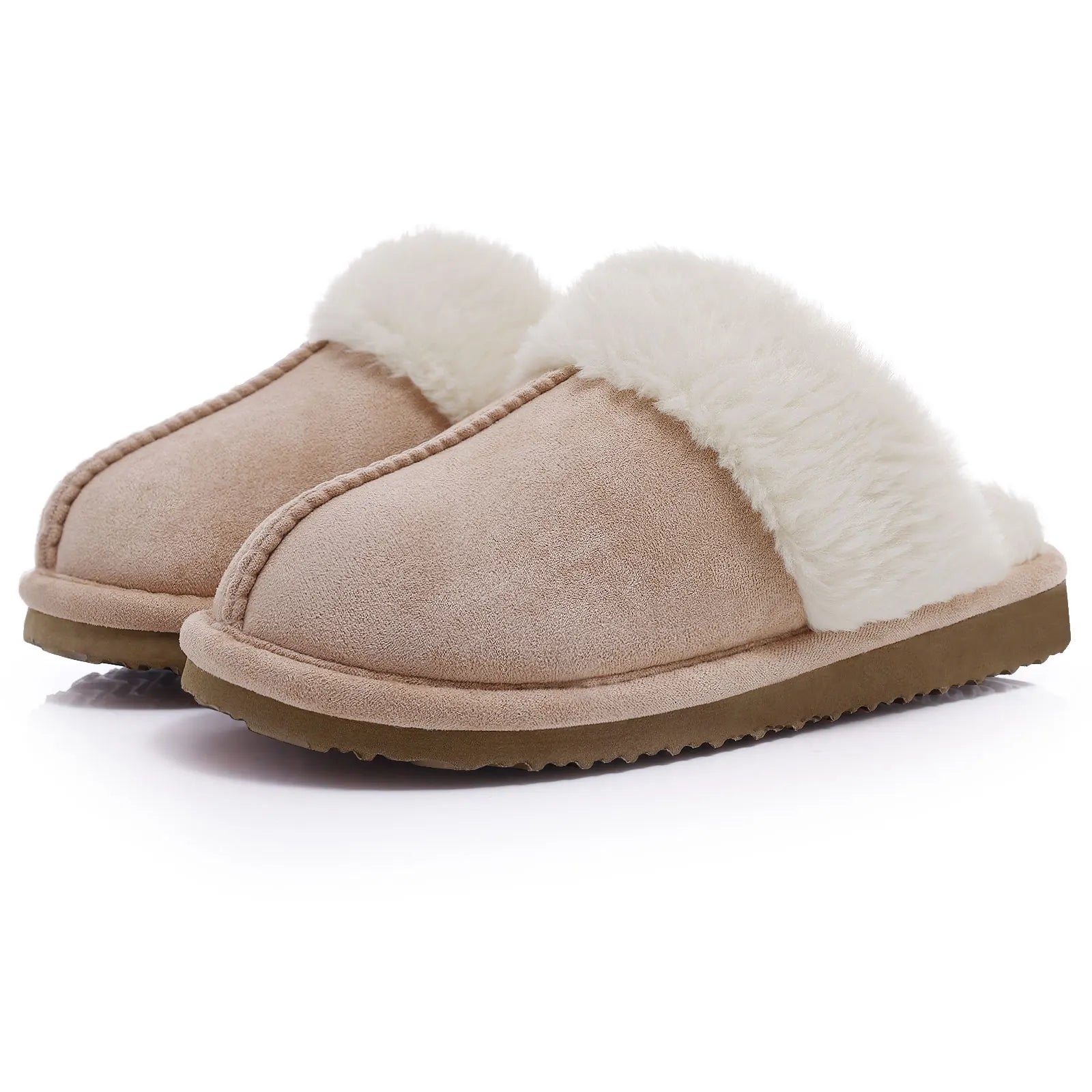 Kidmi Women's Platform Fuzzy Slippers Memory Foam Slippers Fluffy Winter House Shoes Indoor and Outdoor Antiskid Women Slippers