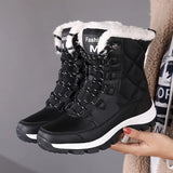 Winter Women's Snow Boots High Top Plus Velvet Women's Cotton Shoes Outdoor Warm Casual Shoes Comfortable Non-slip Hiking Boots