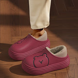 Women's Waterproof EVA Cotton Shoes - Cute Cartoon Casual Wear Warm Cozy For Couples Versatile Stylish Outdoor Footwear