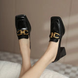 Square High Heels Loafers Women Autumn Chunky Platform Pumps Woman Slip on Black Jk Uniform Shoes Mary Janes Zapatillas Mujer