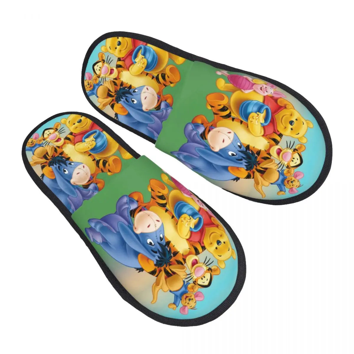 Custom Winnie The Pooh Memory Foam Slippers Women Comfy Warm Cartoon Bear House Slippers
