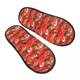 Custom Lightning McQueen Sport Cars Soft Scuff With Memory Foam Slippers Women Spa House Shoes