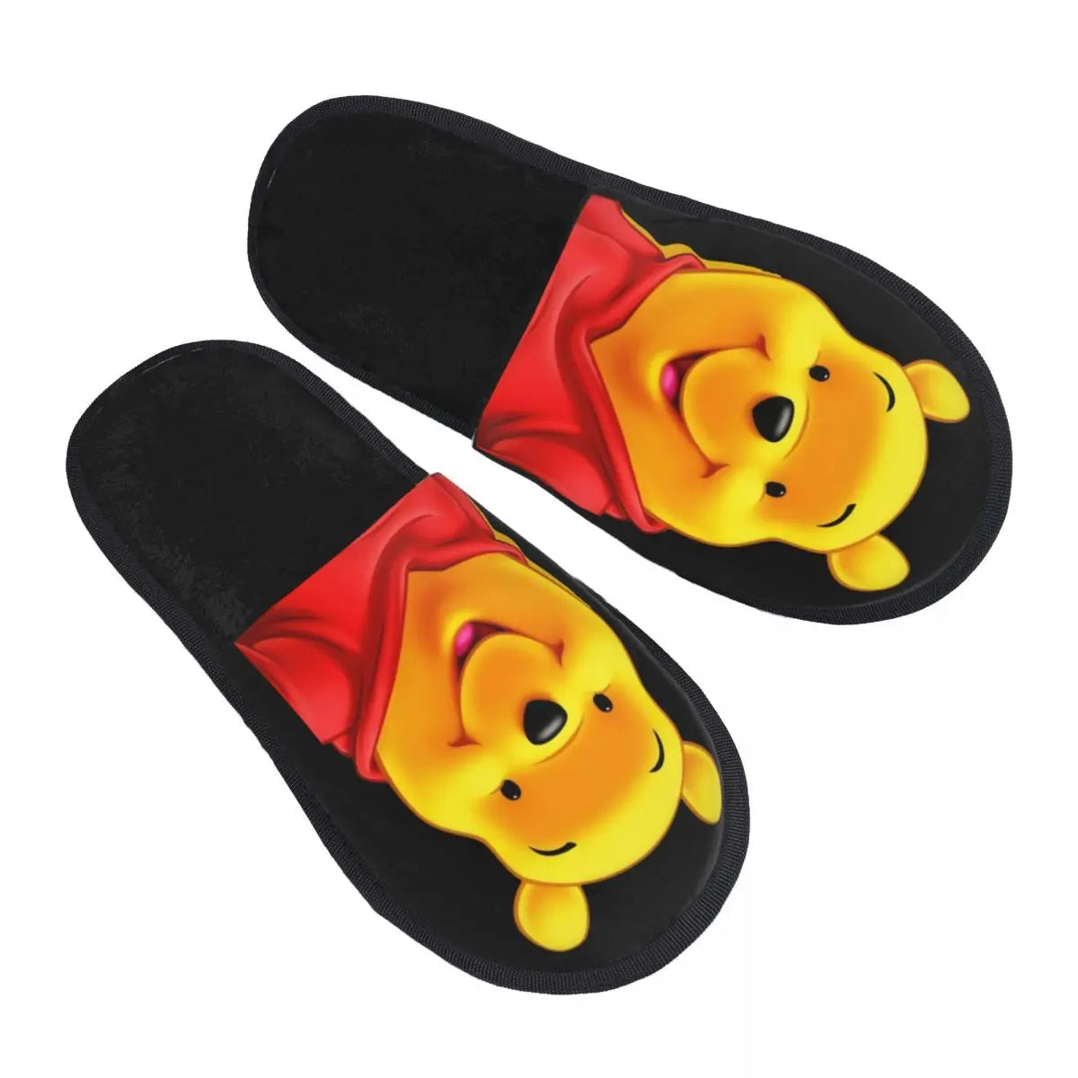 Custom Winnie The Pooh Memory Foam Slippers Women Comfy Warm Cartoon Bear House Slippers