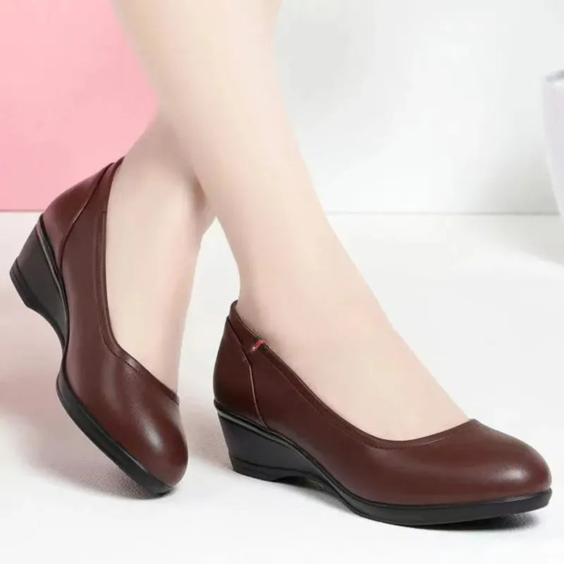 Zapatos De Mujer Women Cute Pointed Toe Brown High Quality Shoes Lady Fashion Sweet Spring & Summer Anti Skid Heel Shoes B9641