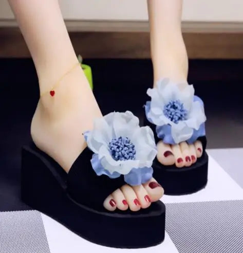Hot! New Fashion Summer Women Platform High Heel Flip Flops Beach Sandals Bowknot Slippers Women Shoes Size36-40 For Choice