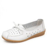 BEYARNE Sommer frauen flache schuhe frauen echtes leder schuhe damen Cutout Slip auf ballerinas loafers ballerinas