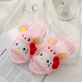 Girl Peep Toe Slippers Indoor Home Shoes Flat Non-slip Female Slipper Women Japanese Anime Purple Kuromied Shoes Gifts Girl Pink